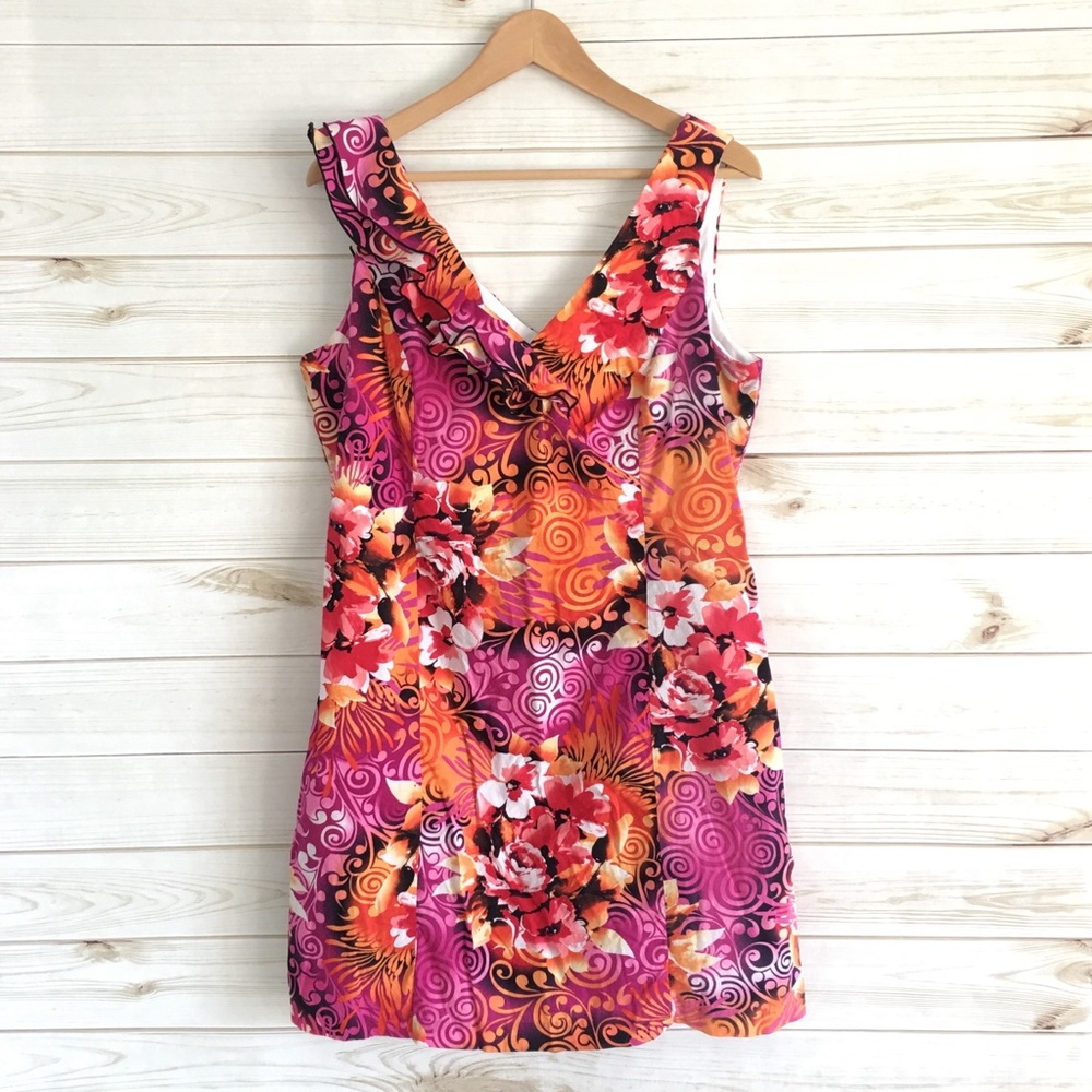 Blue Ski Floral Sheath Dress 14